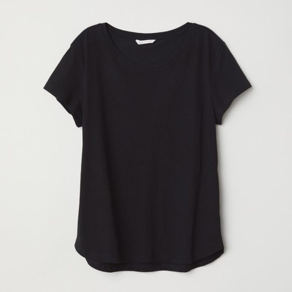 H&M Basic Black Short Sleeve T-Shirt Top